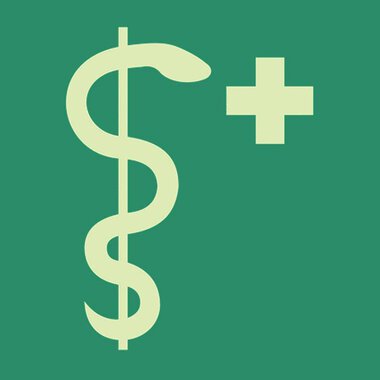 Ein grafisches Symbol, das ein Dollarzeichen mit einem medizinischen Kreuz kombiniert. Es vermittelt Gesundheits- und Finanzthemen.
