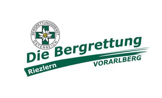Das Bild zeigt das Logo des Bergrettungsdienstes Österreich. Es ist mit den Worten "Die Bergrettung Riezlern Vorarlberg" sowie einem Emblem mit einer Blume gestaltet. | © Bergrettung Vorarlberg