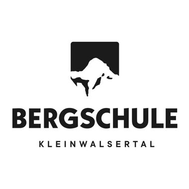 Ein einfaches Logo der Bergschule Kleinwalsertal. Es zeigt einen stilisierten Berg und den Schriftzug in klarer, moderner Schrift. | © Bergschule Kleinwalsertal Logo