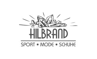 Ein modernes Logo der Marke "HILBRAND". Es zeigt stilisierte Kristalle über dem Text "SPORT • MODE • SCHUHE". | © Sport Hilbrand OG Logo
