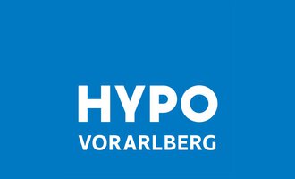A simple, light blue logo with the inscription "HYPO VORARLBERG" in large white letters. The design is modern and minimalist. | © Hypo Vorarlberg Kleinwalsertal Logo