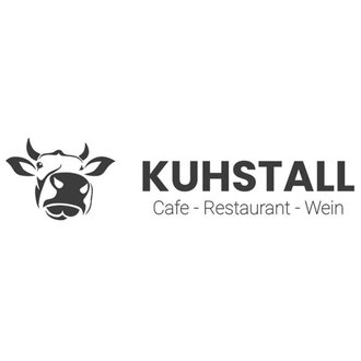 Ein schlichtes Logo mit einem Kuhkopf und dem Schriftzug "KUHSTALL". Untertitel sind "Cafe - Restaurant - Wein". | © Kuhstall Logo