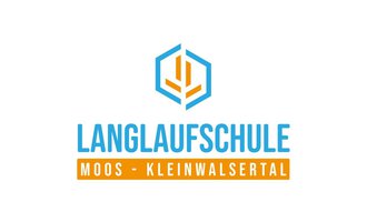 Ein Logo der Langlaufschule Moos - Kleinwalsertal. Es ist in Blau und Orange mit einem stilisierten Baum-Design. | © Langlaufschule Moos - Kleinwalsertal Logo