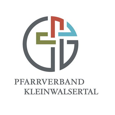 Ein modernes Logo des Pfarrverbands Kleinwalsertal. Es zeigt verschiedene geometrische Formen in unterschiedlichen Farben. | © Pfarrverband Kleinwalsertal Logo