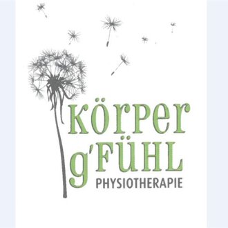 A creative logo for a physiotherapy practice. It features a dandelion with the inscription "Körper g'Fühl". | © Logo Physiotherapie "körperg´fühl“ - Eva Rüf-Aberer