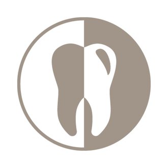 Ein einfaches Logo, das einen Zahn zeigt, geteilt in zwei Farben. Der Zahn ist stilisiert und gehört wahrscheinlich zu einer Zahnarztpraxis oder einer zahnmedizinischen Dienstleistung. | © lippai_zahnicon-22 (1)