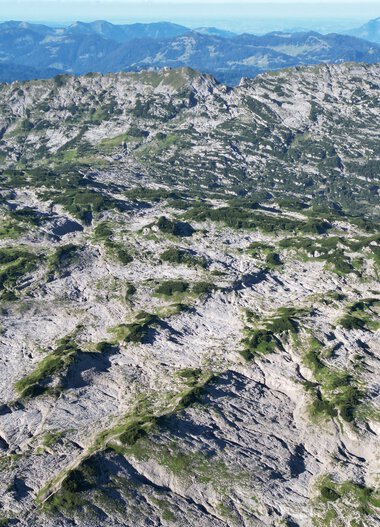 Landschaft mit beeindruckenden Bergen und felsigen Gipfeln unter klarem Himmel. | © Kleinwalsertal Tourismus eGen