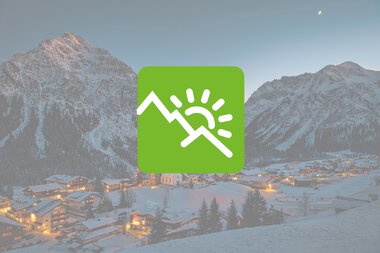 Warning icon indicating energy saving or environmental caution with a mountain and sun in the background.